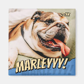 Modernes Comic Einfaches Cooles Foto für Haustiere Magnet (Vorne)