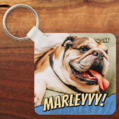 Modernes Comic Einfaches Cooles Foto für Haustiere Schlüsselanhänger (Vorderseite)