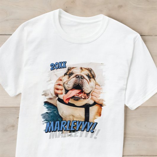Modernes Comic Einfaches Cooles Grunge Custom Pet T-Shirt