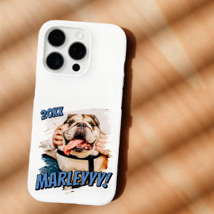 Modernes Comic Einfaches Grunge Custom Pet Foto iPhone 16 Pro Hülle