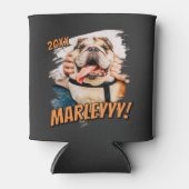 Modernes Comic Einfaches Grunge Custom Pet Foto Dosenkühler (Vorderseite)