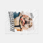 Modernes Comic Einfaches Grunge Custom Pet Foto Fleecedecke (Vorderseite (Horizontal))