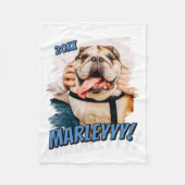 Modernes Comic Einfaches Grunge Custom Pet Foto Fleecedecke (Vorderseite)