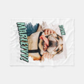 Modernes Comic Einfaches Grunge Custom Pet Foto Fleecedecke (Vorderseite (Horizontal))