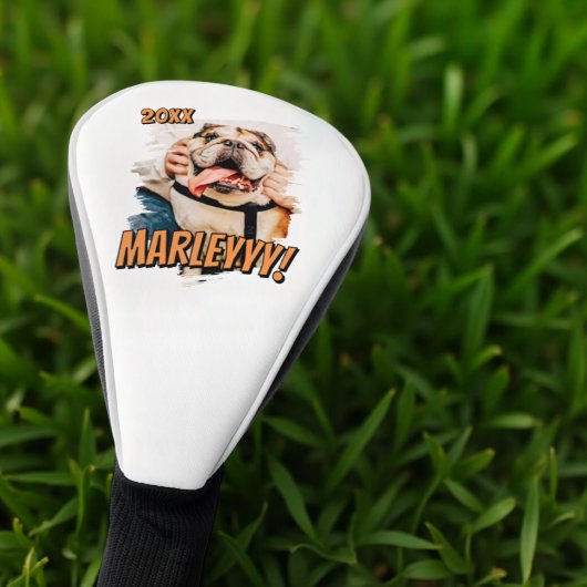 Modernes Comic Einfaches Grunge Custom Pet Foto Golf Headcover