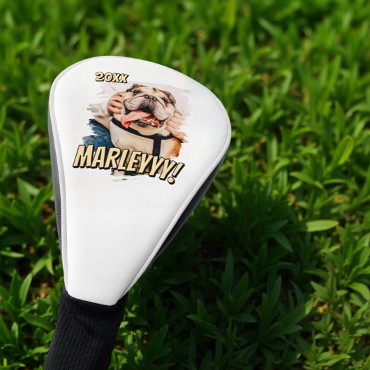 Modernes Comic Einfaches Grunge Custom Pet Foto Golf Headcover