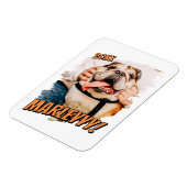 Modernes Comic Einfaches Grunge Custom Pet Foto Magnet (Linke Seite)