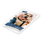 Modernes Comic Einfaches Grunge Custom Pet Foto Magnet (Linke Seite)