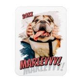 Modernes Comic Einfaches Grunge Custom Pet Foto Magnet (Vertikal)