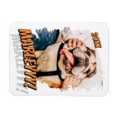 Modernes Comic Einfaches Grunge Custom Pet Foto Magnet (Horizontal)