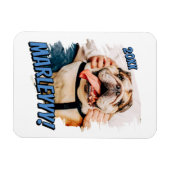 Modernes Comic Einfaches Grunge Custom Pet Foto Magnet (Horizontal)
