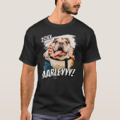 Modernes Comic Einfaches Grunge Custom Pet Foto T-Shirt (Vorderseite)