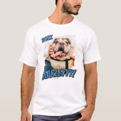 Modernes Comic Einfaches Grunge Custom Pet Foto T-Shirt (Vorderseite)