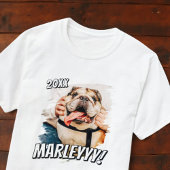 Modernes Comic Einfaches Grunge Custom Pet Foto T-Shirt
