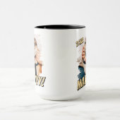 Modernes Comic Einfaches Grunge Custom Pet Foto Tasse (Zentrum)