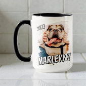 Modernes Comic Einfaches Grunge Custom Pet Foto Tasse