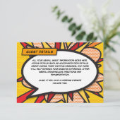 Modernes Comic für Hochzeitsaufenthalte Begleitkarte (Stehend Vorderseite)