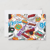 Modernes Comic für Spaß und Spaß RSVP Karte (Rückseite)