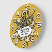 Modernes Comic zum 50. Jubiläum Große Wanduhr (Winkel)