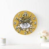 Modernes Comic zum 50. Jubiläum Große Wanduhr (Zuhause)