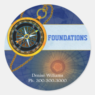 Modernes Compass Business Advertising Label Runder Aufkleber