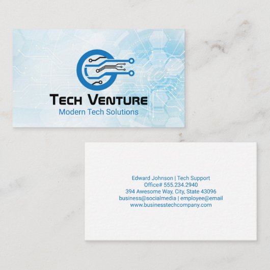 Modernes Computer Science Tech-Logo Visitenkarte (Vorne/Hinten)