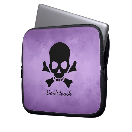 Modernes Computerschläfchen, keine Touch, Skull-De Laptopschutzhülle (Vorderseite Links)