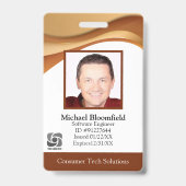 Modernes Computersoftware-Unternehmen Gold Brown I Ausweis (Vorderseite)
