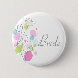 Modernes Confetti Braut Button / Taste