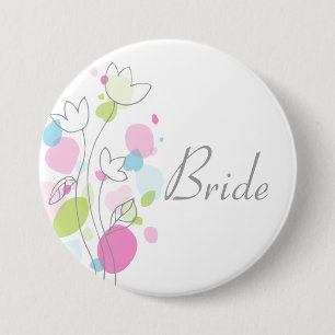 Modernes Confetti Braut Button / Taste