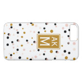Modernes Confetti Dots Monogram iPhone 7 Plus Fall Case-Mate iPhone Hülle (Rückseite (Horizontal))