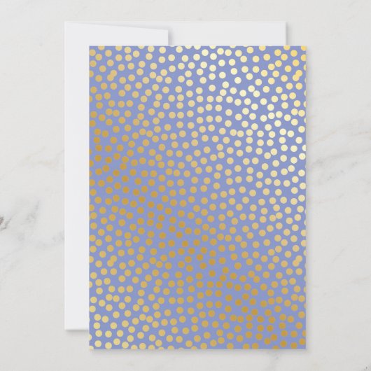 Modernes Confetti Polka Dots Lavender Gold Party Einladung (Rückseite)