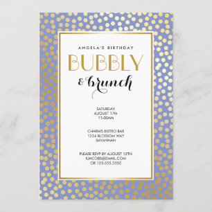 Modernes Confetti Polka Dots Lavender Gold Party Einladung