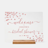 Modernes Confetti-Script-Brautparty Willkommen Blu Acrylschild (Vorderseite)