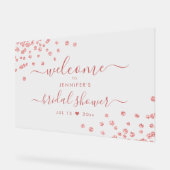Modernes Confetti-Script-Brautparty Willkommen Blu Acrylschild (Winkel)