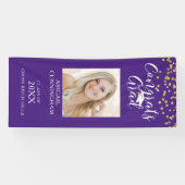 Modernes Confetti Script GLÜCKWUNSCH GRAD Foto Lil Banner (Horizontal)