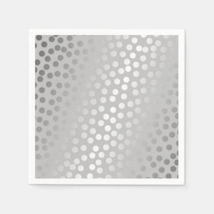 Modernes Confetti-Tupfen-Muster-Grau und Silber Serviette