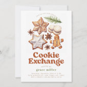 Modernes Cookie Exchange Weihnachtsgebäck Party Einladung (Vorderseite)