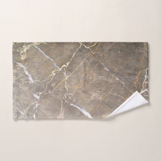 Modernes Cool-braunes Marmorsteinmuster Badhandtuch Set (Handtuch)