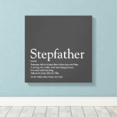 Modernes Cool-Grau Stepfather Stepdad Zitat Leinwanddruck (Insitu (Holzboden))