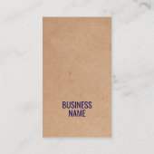 Modernes Cool Kraft Paper Blue Consultant Visitenkarte (Rückseite)