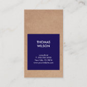 Modernes Cool Kraft Paper Blue Consultant Visitenkarte (Vorderseite)