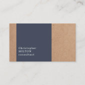 Modernes Cool Kraft Paper Blue Consultant Visitenkarte (Vorderseite)