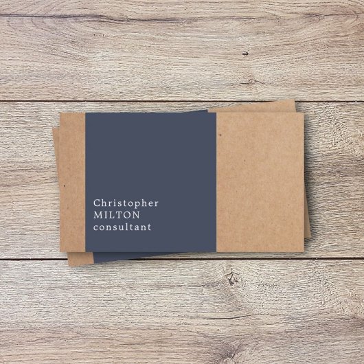 Modernes Cool Kraft Paper Blue Consultant Visitenkarte