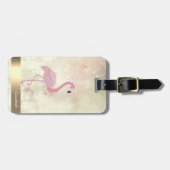 Modernes Cool rosa Flamingo, Bokeh - Personalisier Gepäckanhänger (Vorderseite horizontal)