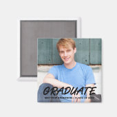 Modernes Cooles Abschluss Ankündigung Foto Square Magnet (Vorderseite/Rückseite)