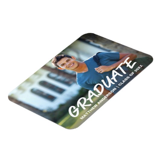 Modernes Cooles Abschluss Ankündigung Foto W Magnet (Linke Seite)