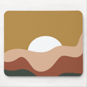 Modernes Cooles abstraktes Burgund und braun Abstr Mousepad