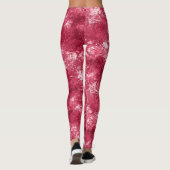 Modernes, Cooles Abstraktes Magenta-Marbella-Muste Leggings (Rückseite)
