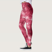 Modernes, Cooles Abstraktes Magenta-Marbella-Muste Leggings (Links)